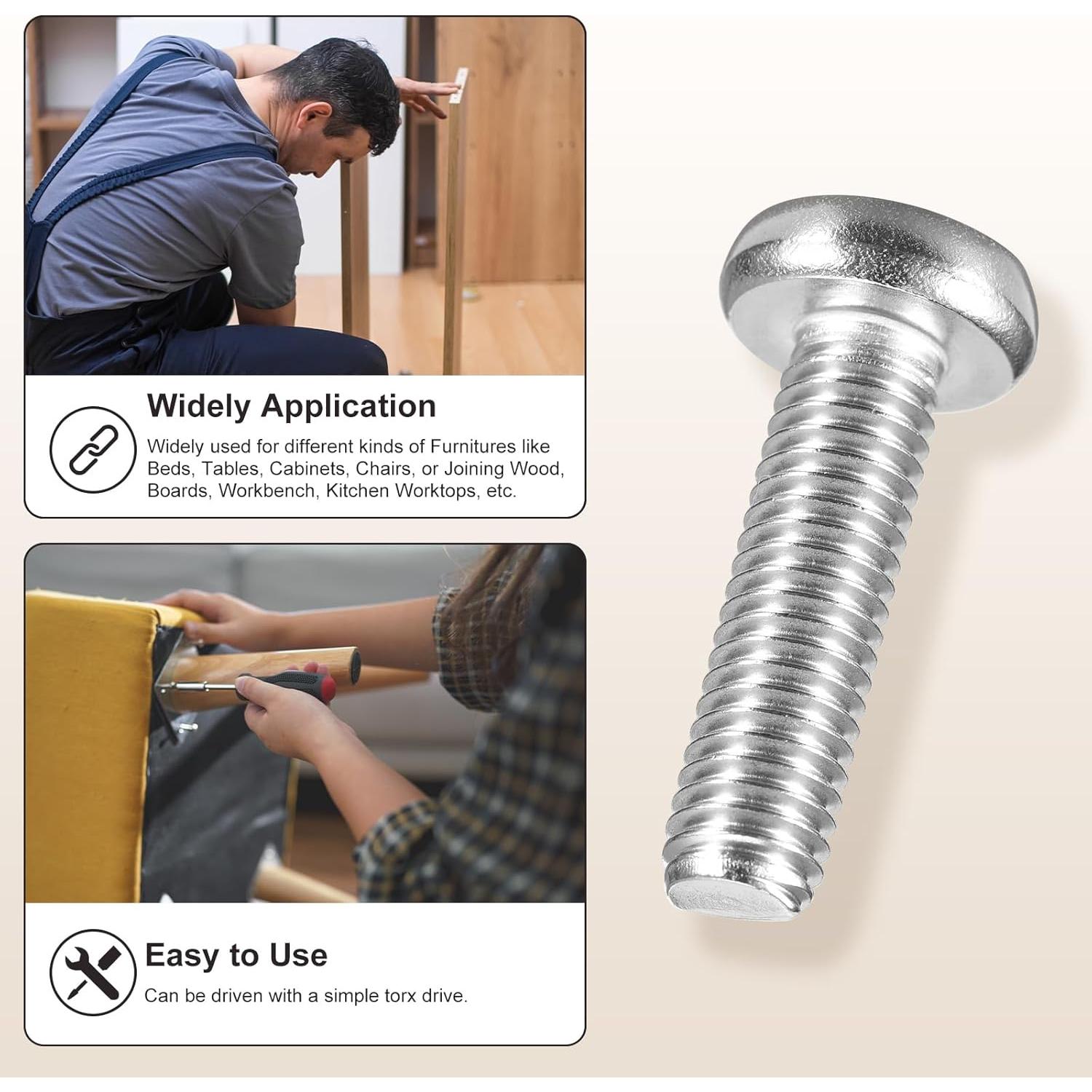 Tornillos de Seguridad Torx Metallixity M4-0.7x30mm 40Pcs