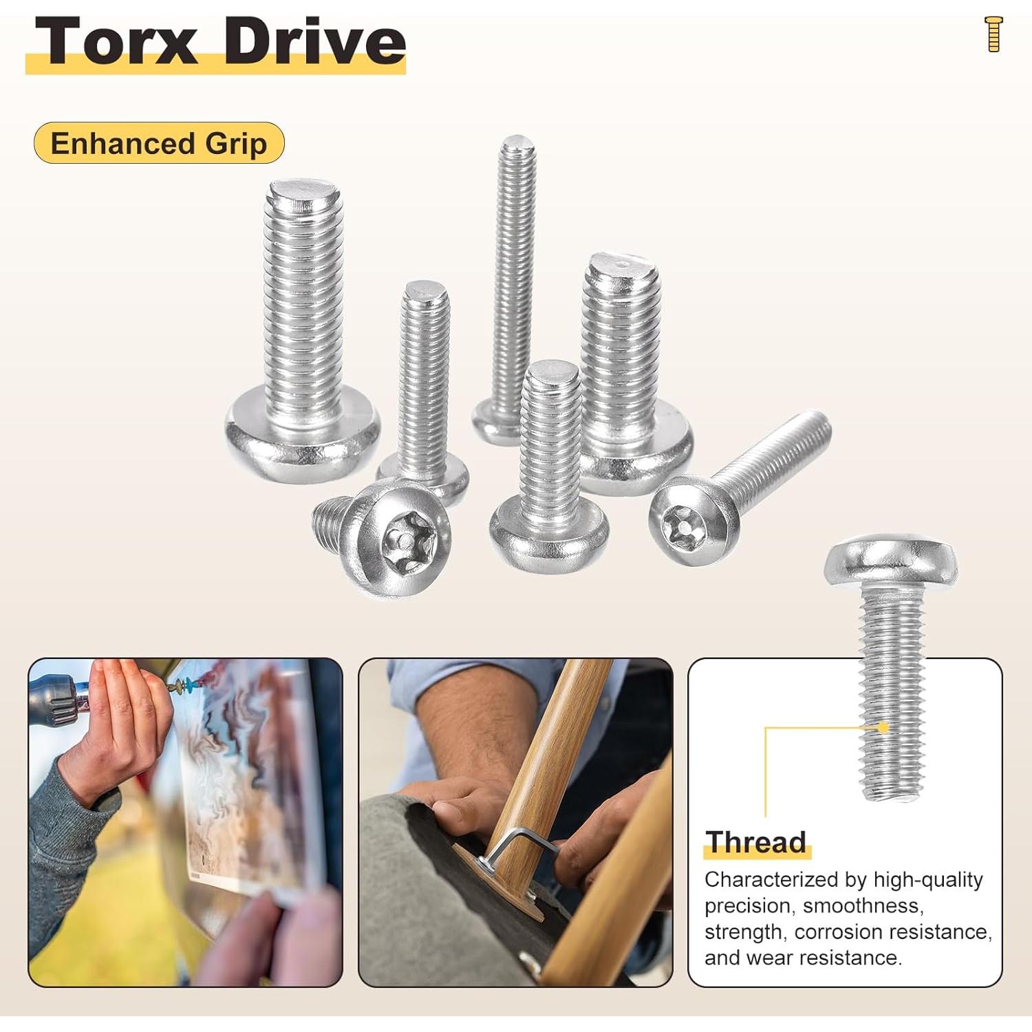 Tornillos de Seguridad Torx Metallixity M4-0.7x30mm 40Pcs