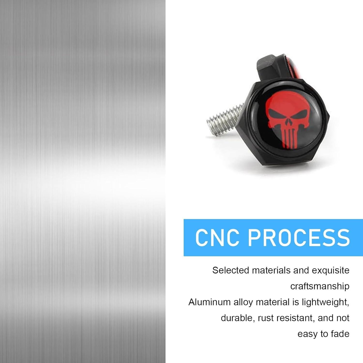 Tornillos de Placa de Matrícula Antirrobo Downhill 4 PCS - Negro y Rojo