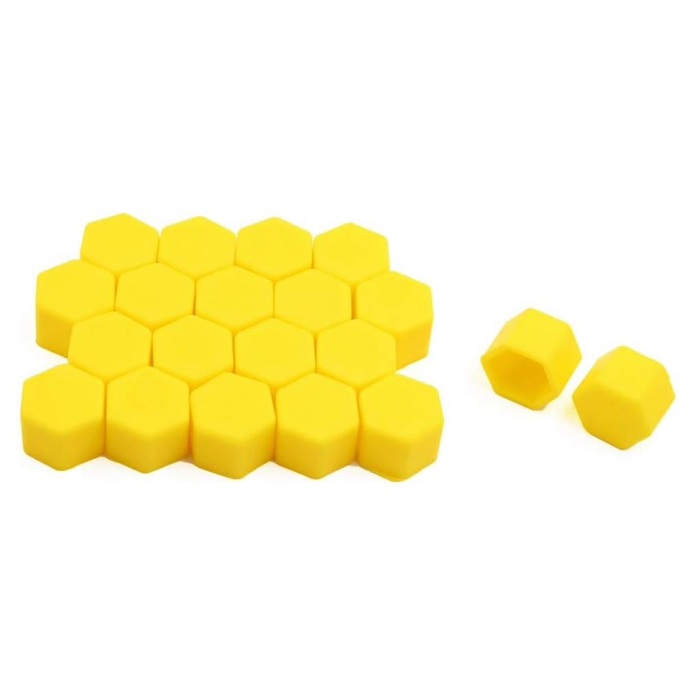 Tapa de Tornillo de Cubo de Rueda uxcell 19mm Amarillo - 20 Piezas