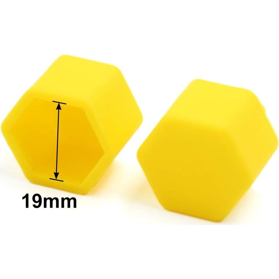 Tapa de Tornillo de Cubo de Rueda uxcell 19mm Amarillo - 20 Piezas