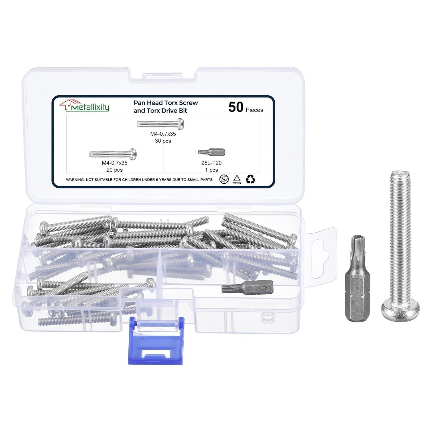 Tornillos de Seguridad Torx M4 Acero Inoxidable 50pcs