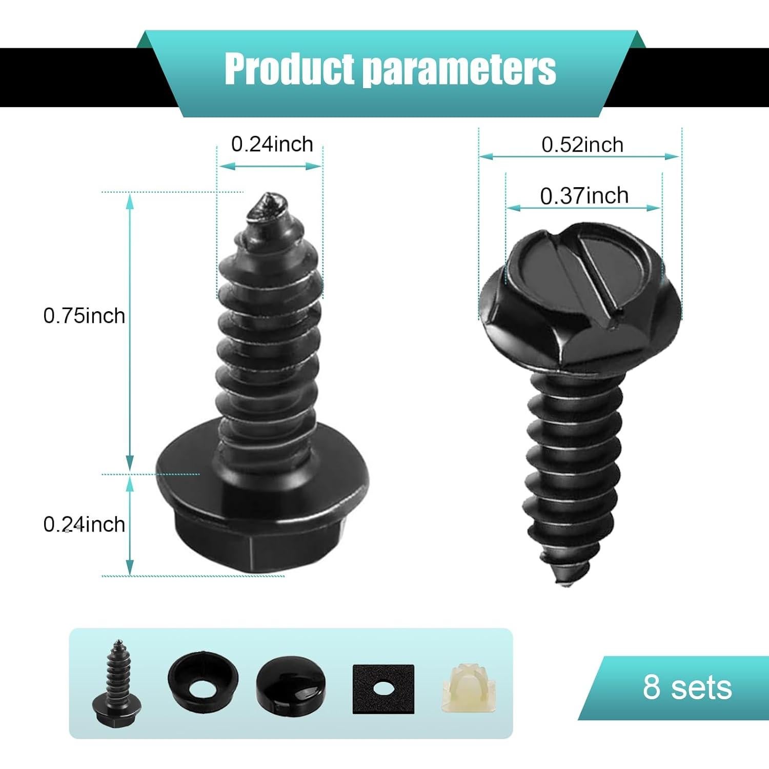 Kit de Tornillos Antirrobo Ferianl para Placas de Matrícula 8 Pzas