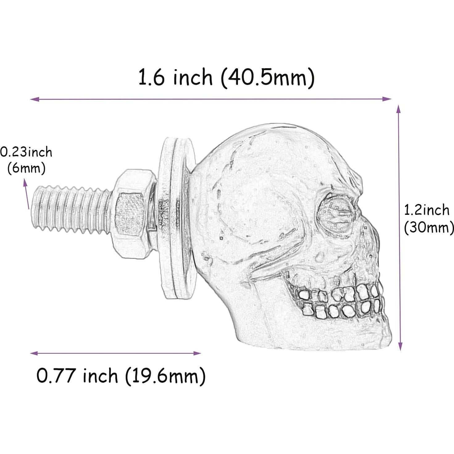 Pernos de Placa de Licencia Calavera Temzzer - 4 Pcs Antirrobo