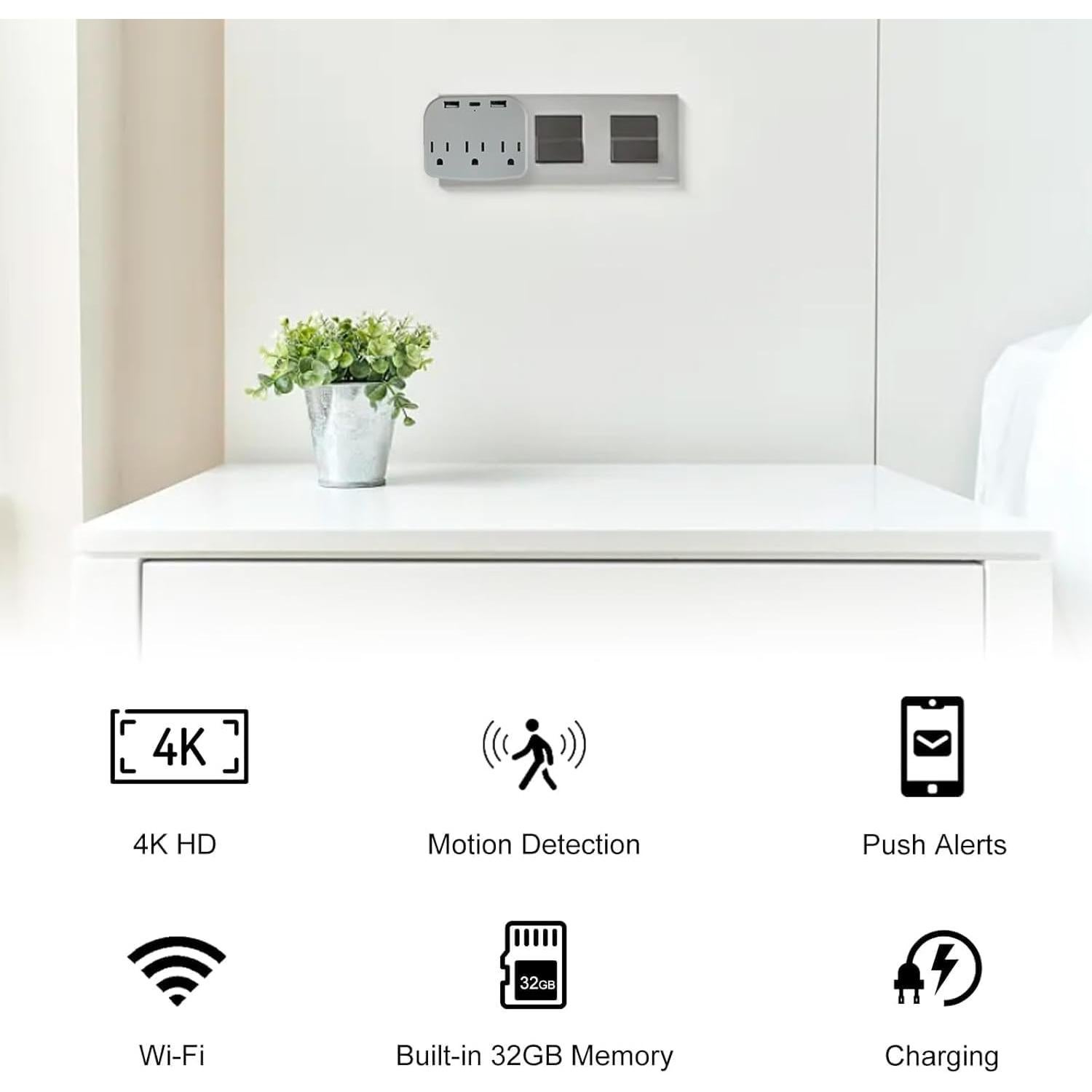 Cámara de Seguridad Interior ULar 4K HD WiFi con Detección de Movimiento