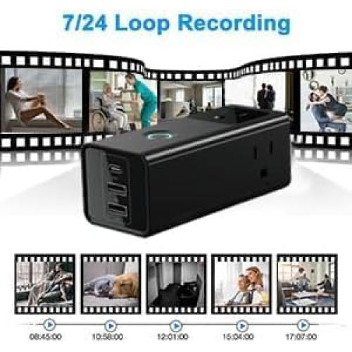 Cargador Cámara Oculta MINICATCHER 1080P WiFi Seguridad