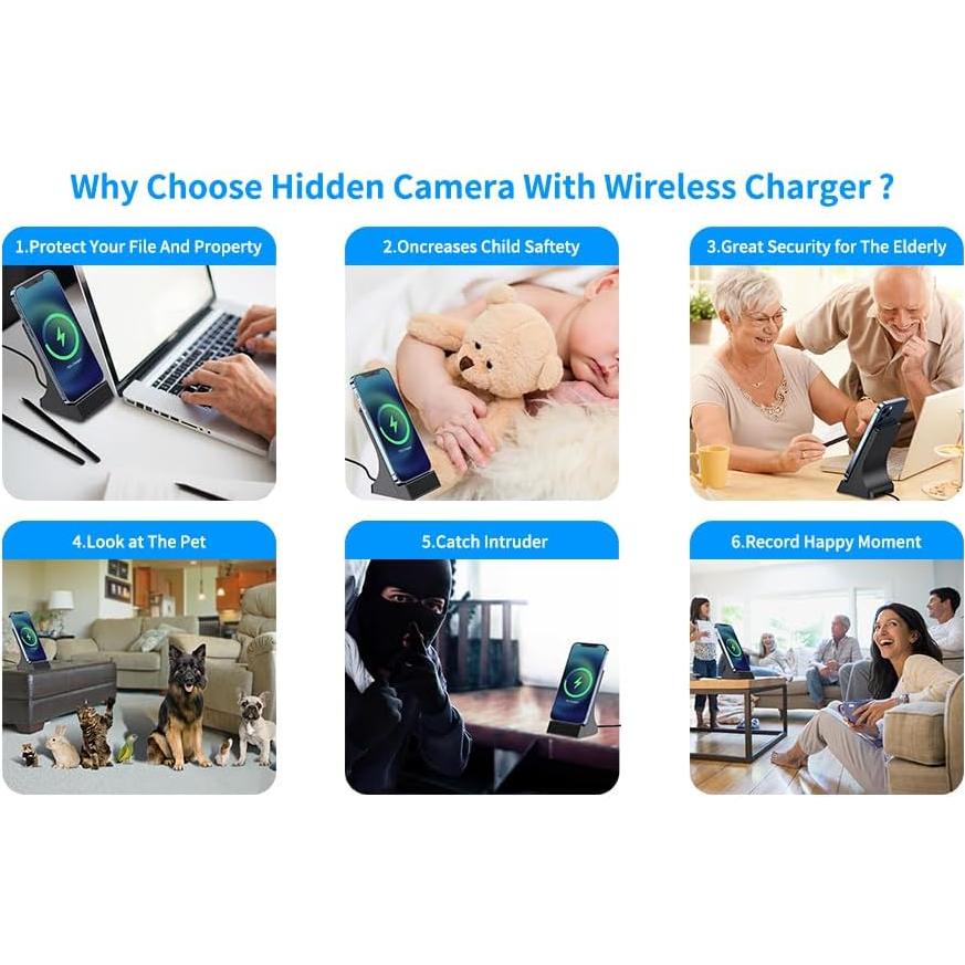 Cargador de Teléfono LIZVIE con Cámara Oculta 1080P HD