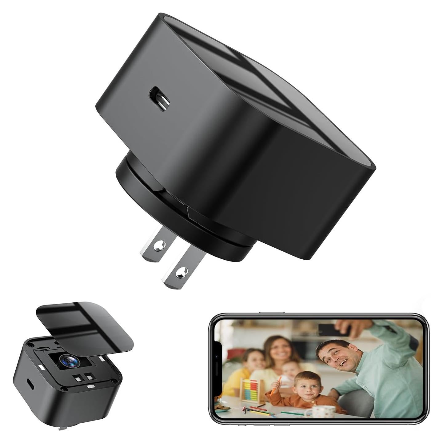 Cámara Oculta Cargador LIZVIE 1080p WiFi 2.4G Visión Nocturna