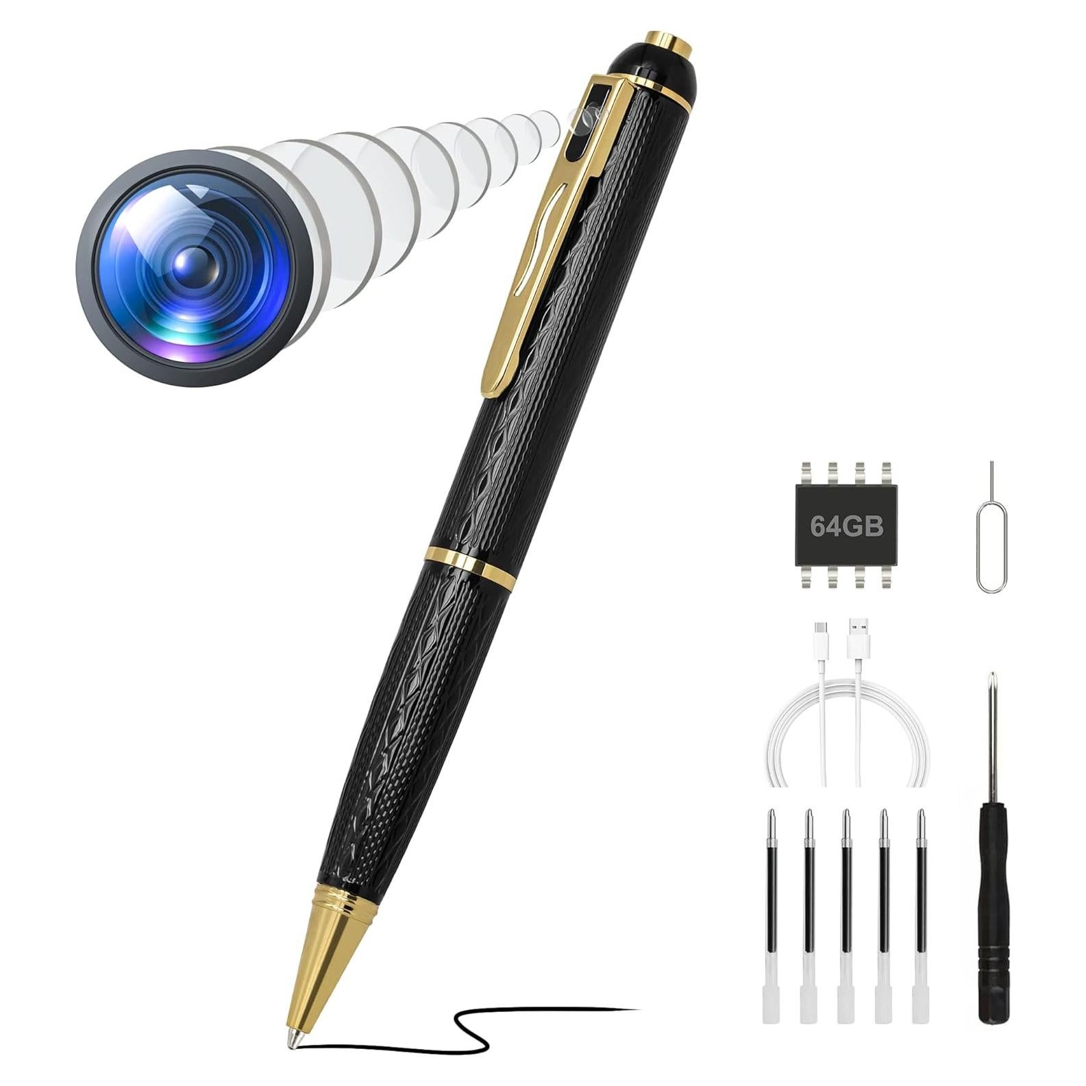 Bolígrafo Cámara Oculta 1080P KINGDANS 64GB Batería 600mAh