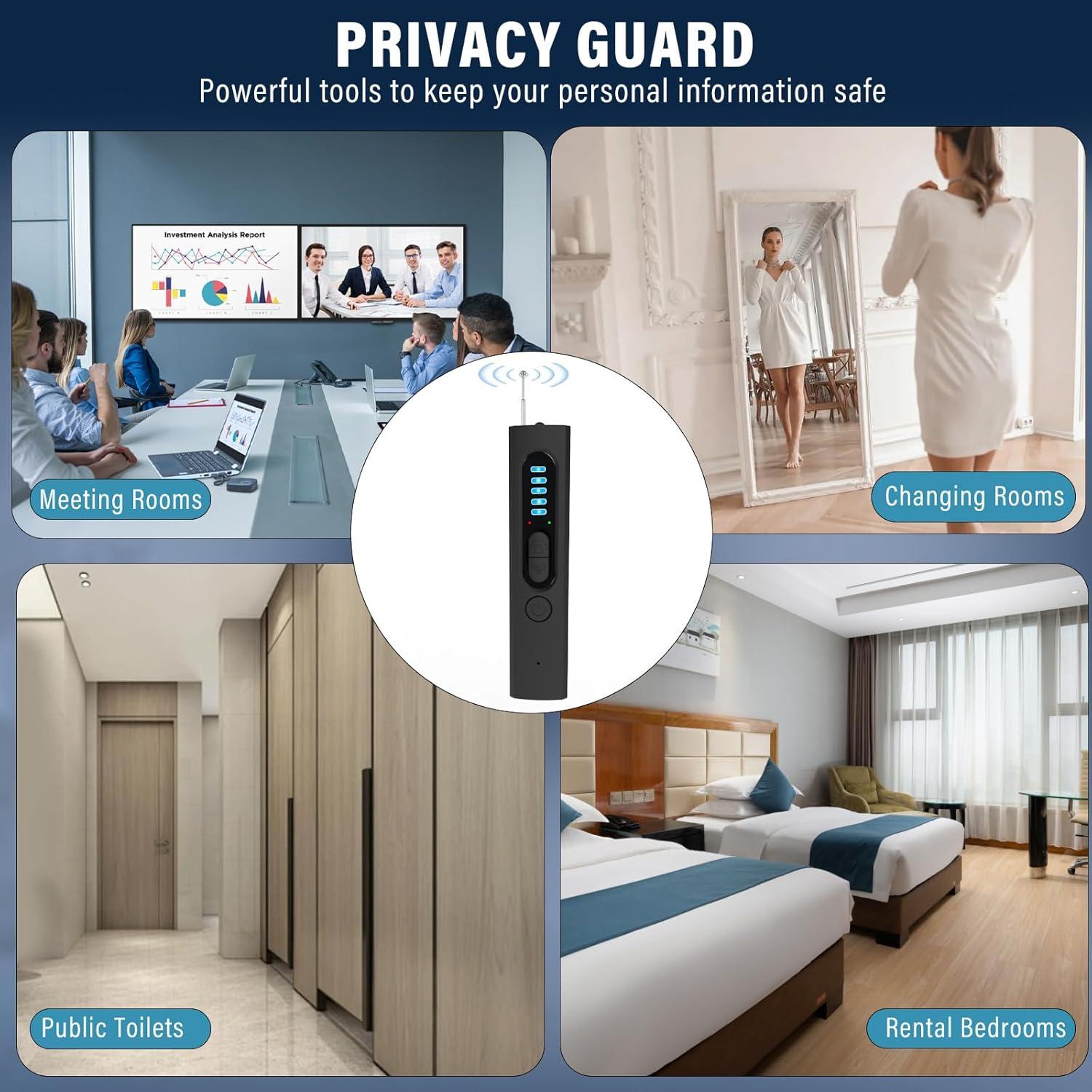 Detector de Cámaras Ocultas BEVECK LF-1, Anti Espía, 6 Niveles