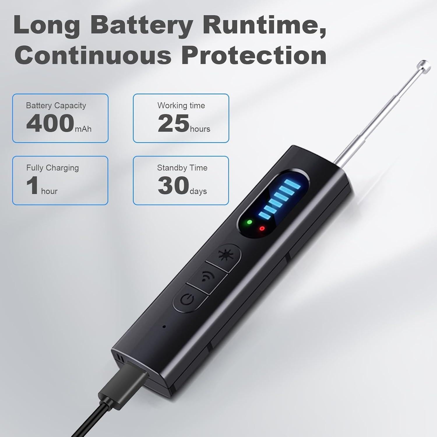 Detector de Cámara Oculta Mizuosre HCD-T15 Inalámbrico 5 Niveles