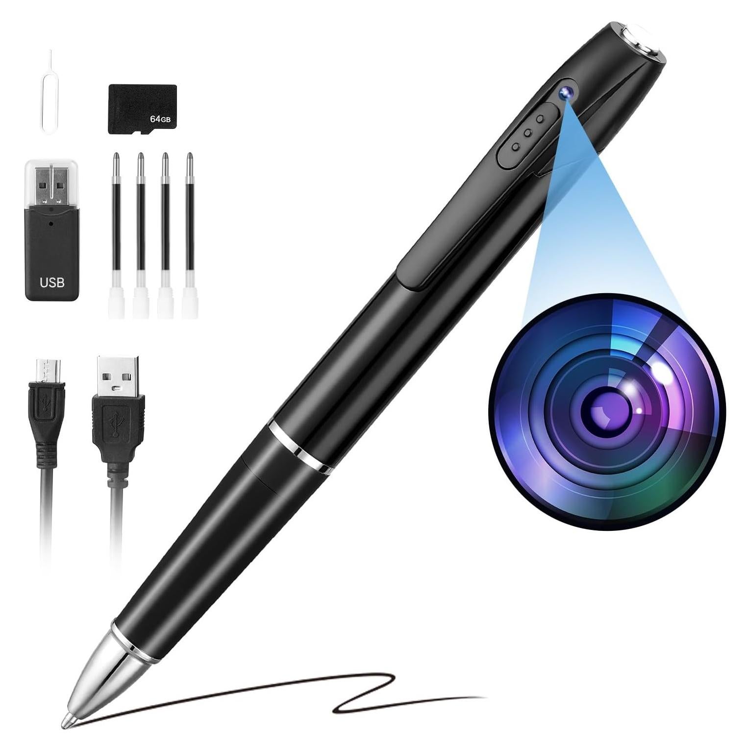 Cámara Espía Oculta 64GB 1080P HD Portátil 3D-PAS