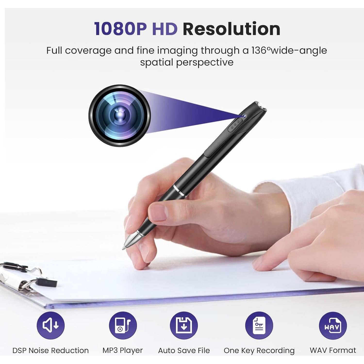 Cámara Espía Oculta 64GB 1080P HD Portátil 3D-PAS