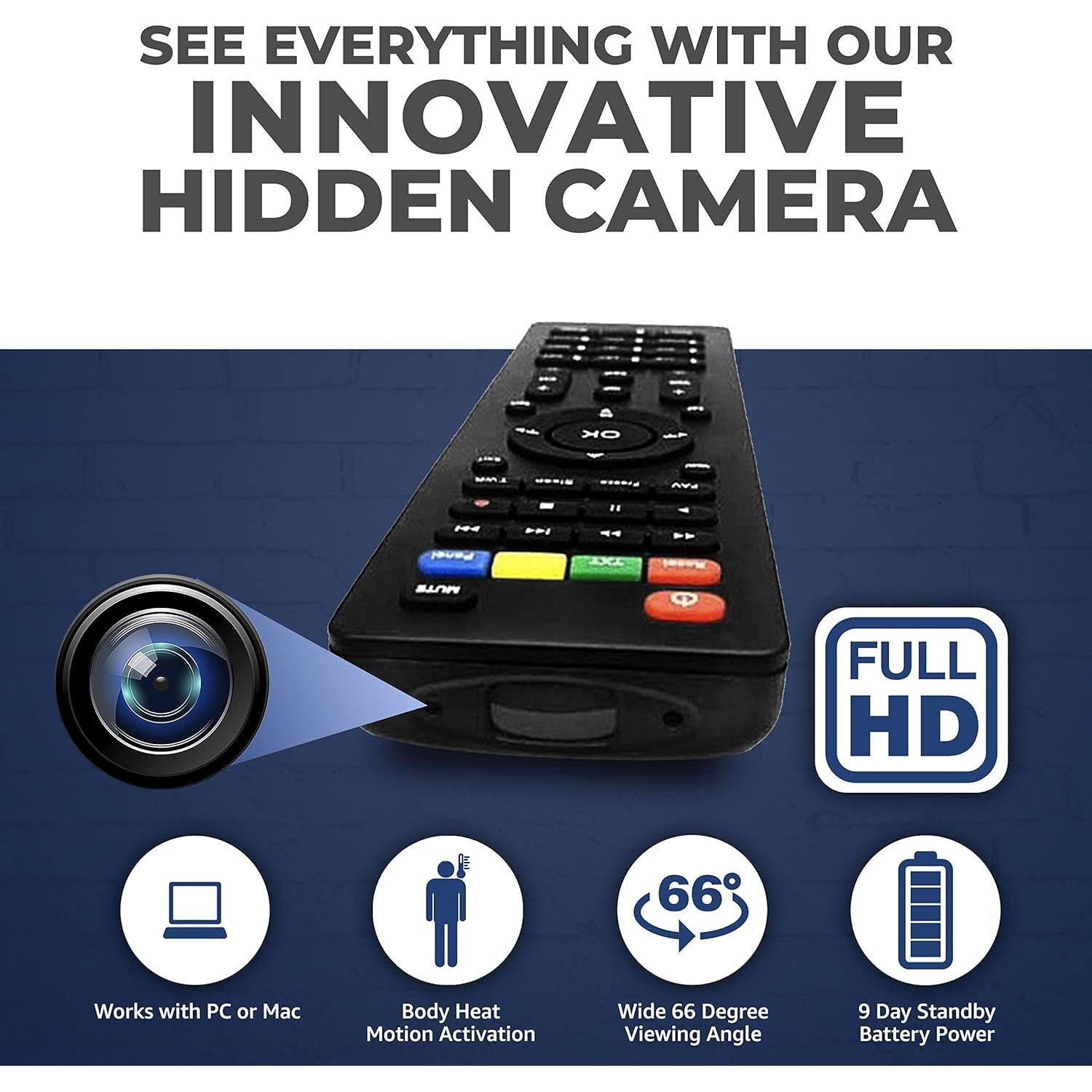 Cámara Oculta Spy Associates Control Remoto TV 1080p PIR