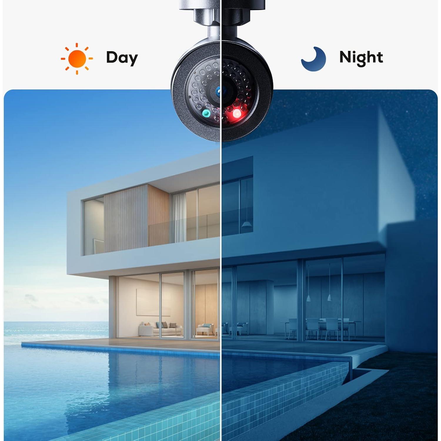 Cámara de Seguridad Falsa BNT Dummy 2 Paquete LED Roja