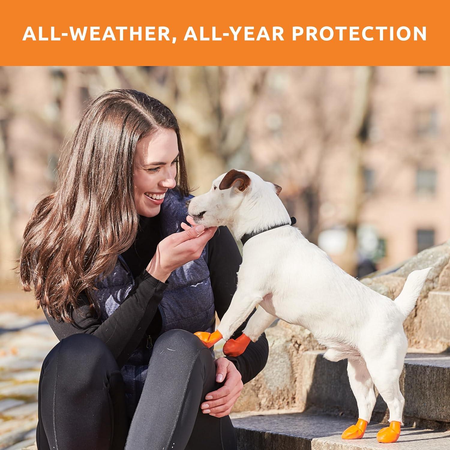 Botas de goma PawZ para perros pequeños - Impermeables y antideslizantes - X-Pequeño (3.81-5.08 cm) - Paquete de 24