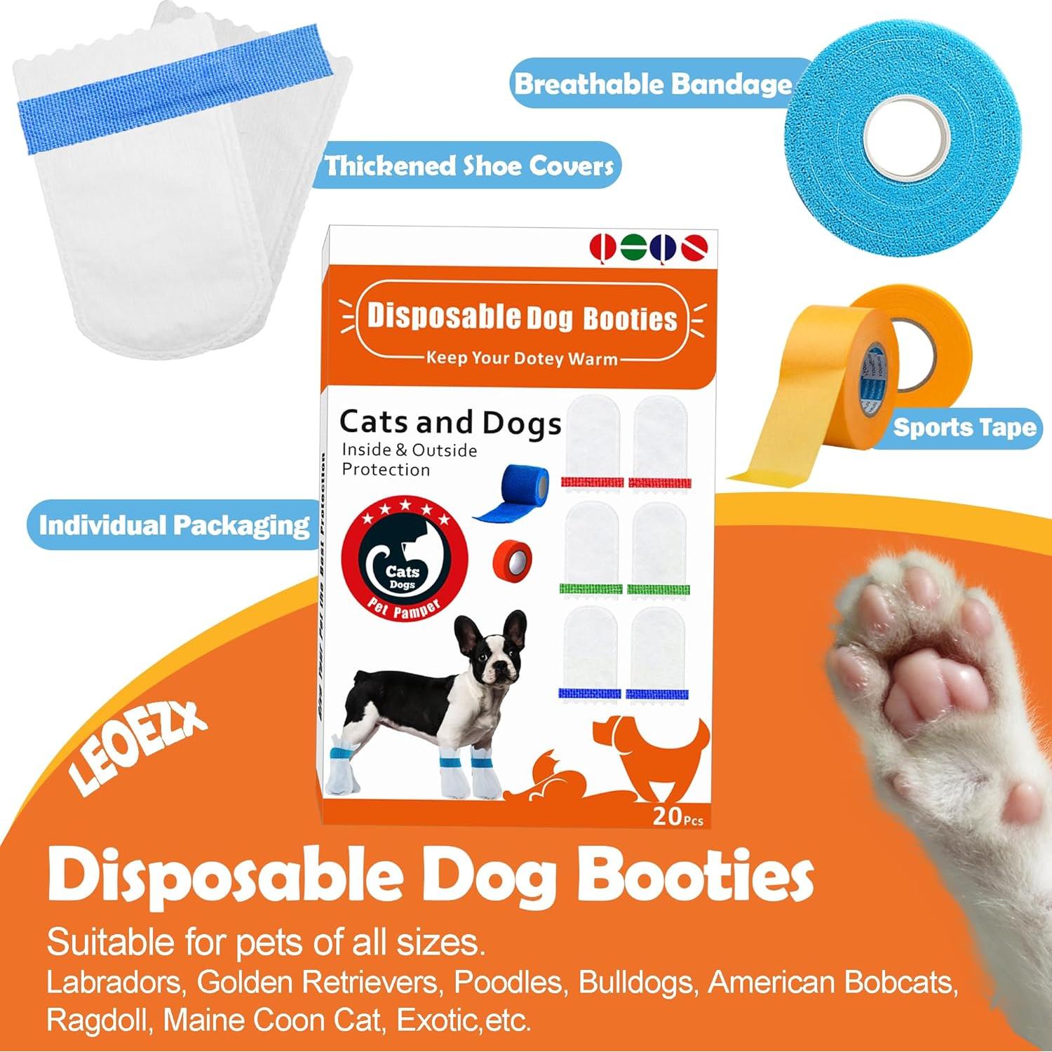 22 Botas Desechables para Perros Leoezx - Tamaño Pequeño