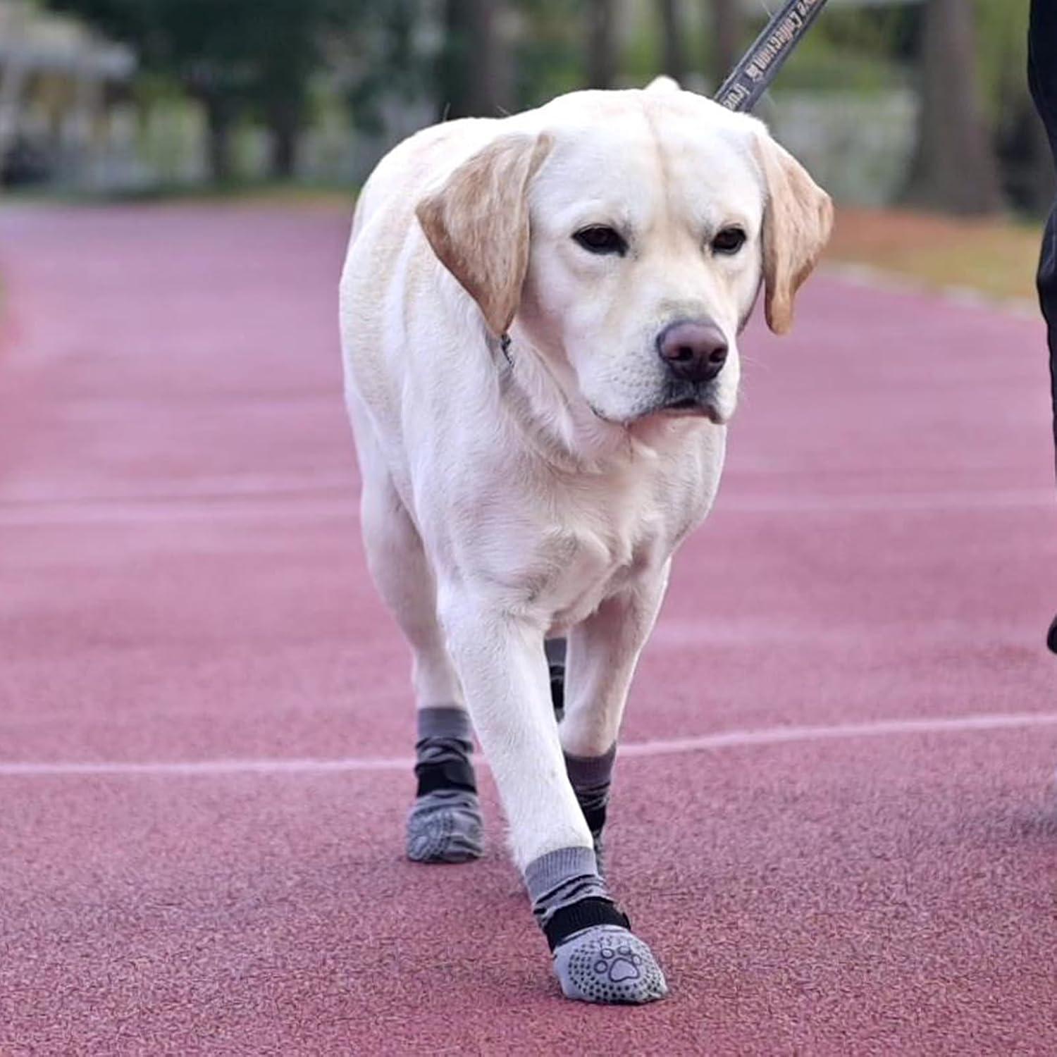 KOOLTAIL Dog Socks for Hot/Cold Pavement to Prevent Licking Paws,Dog Boots&Paw Protector for Hardwood Floors Anti Slip,Traction Control No Twist Grip Booties for Small Medium Large Senior Dogs S