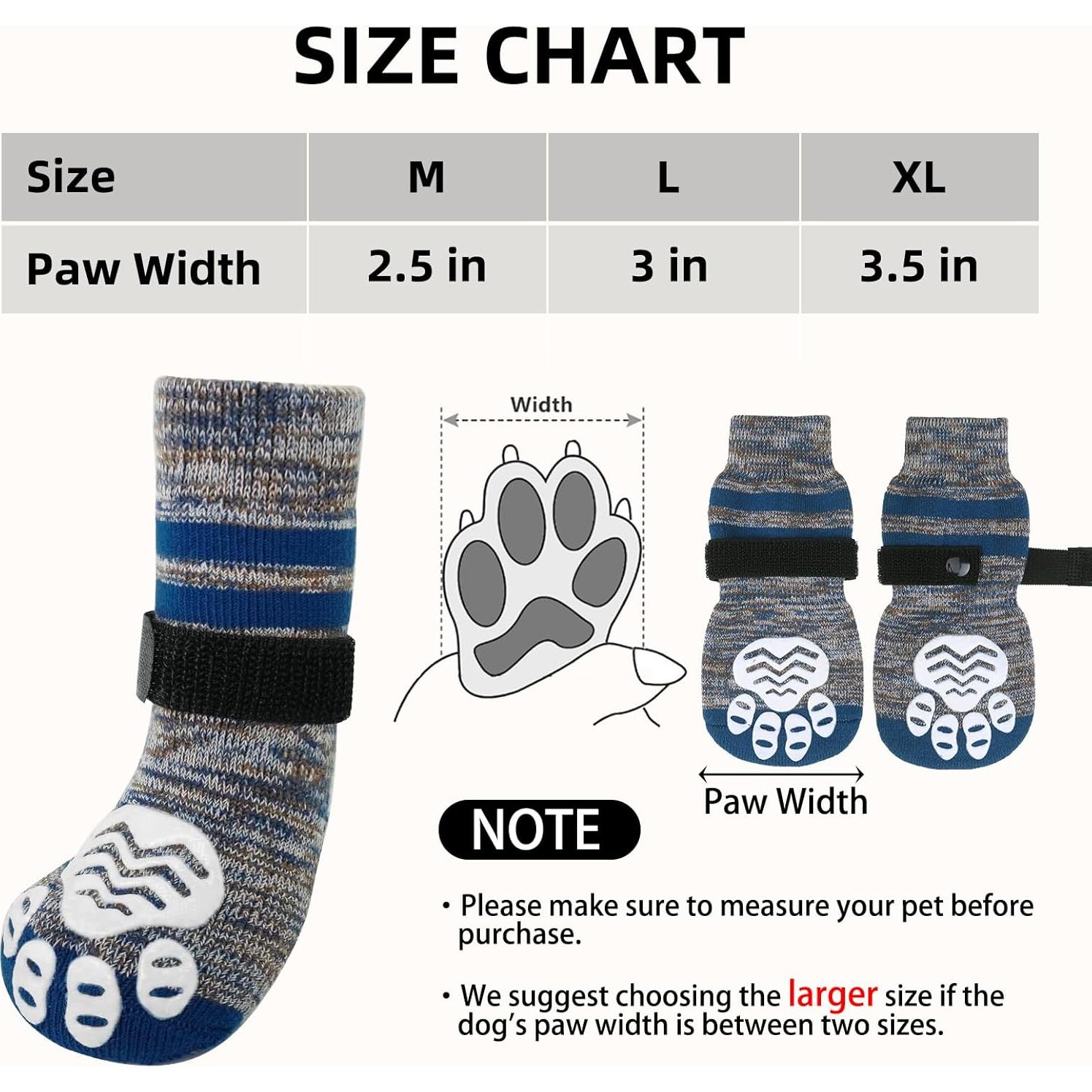 Calcetines Antideslizantes para Perros PUPTECK Azul Marino L