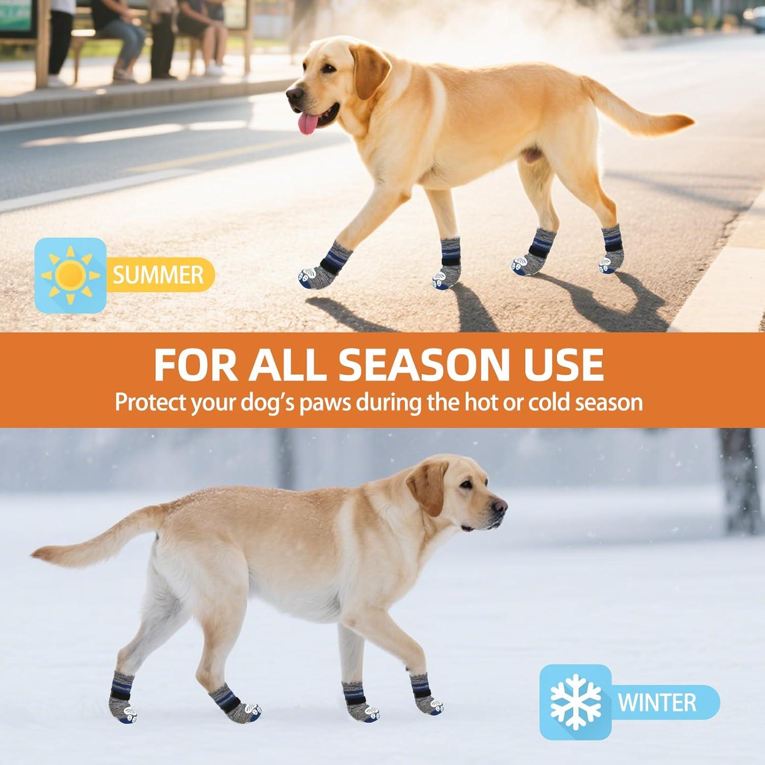 Calcetines Antideslizantes para Perros PUPTECK Azul Marino L