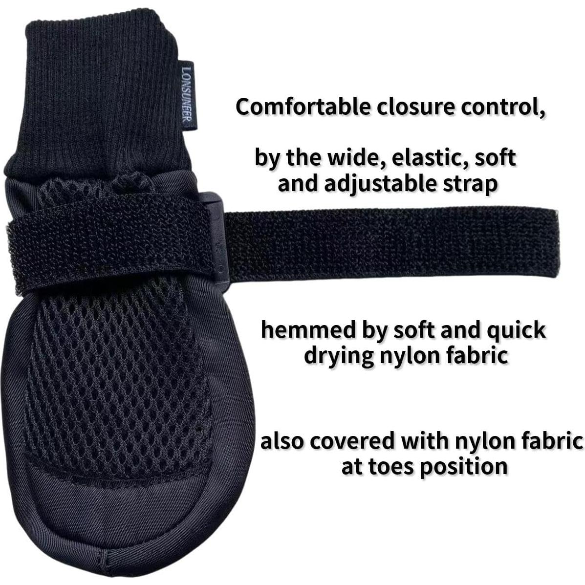 Botas Protectoras para Perros LONSUNEER, Juego de 4, Pequeño