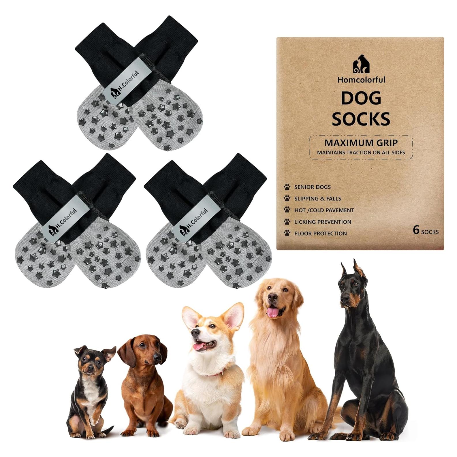 Calcetines Antideslizantes para Perros Homcolorful - Set de 6 M