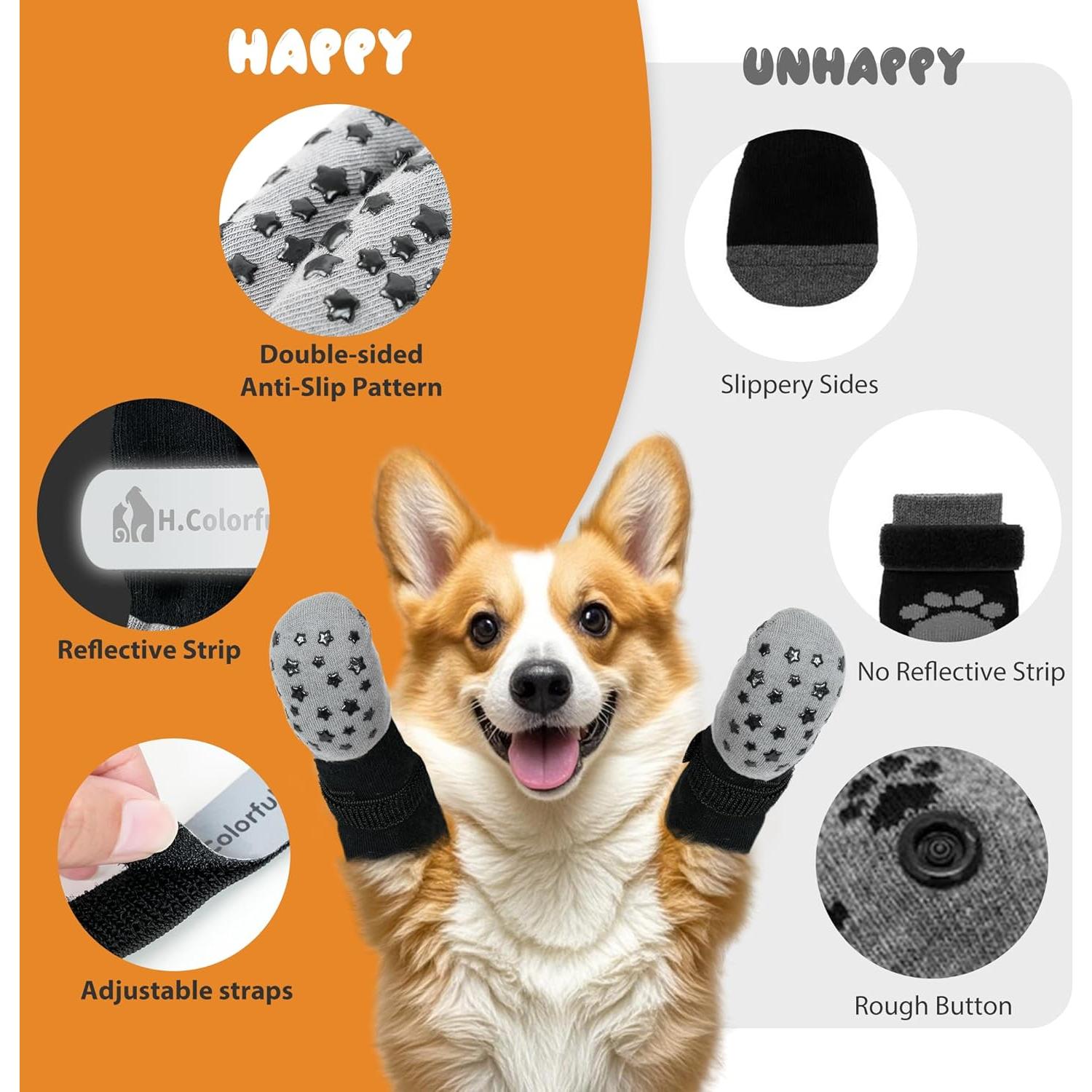 Calcetines Antideslizantes para Perros Homcolorful - Set de 6 M