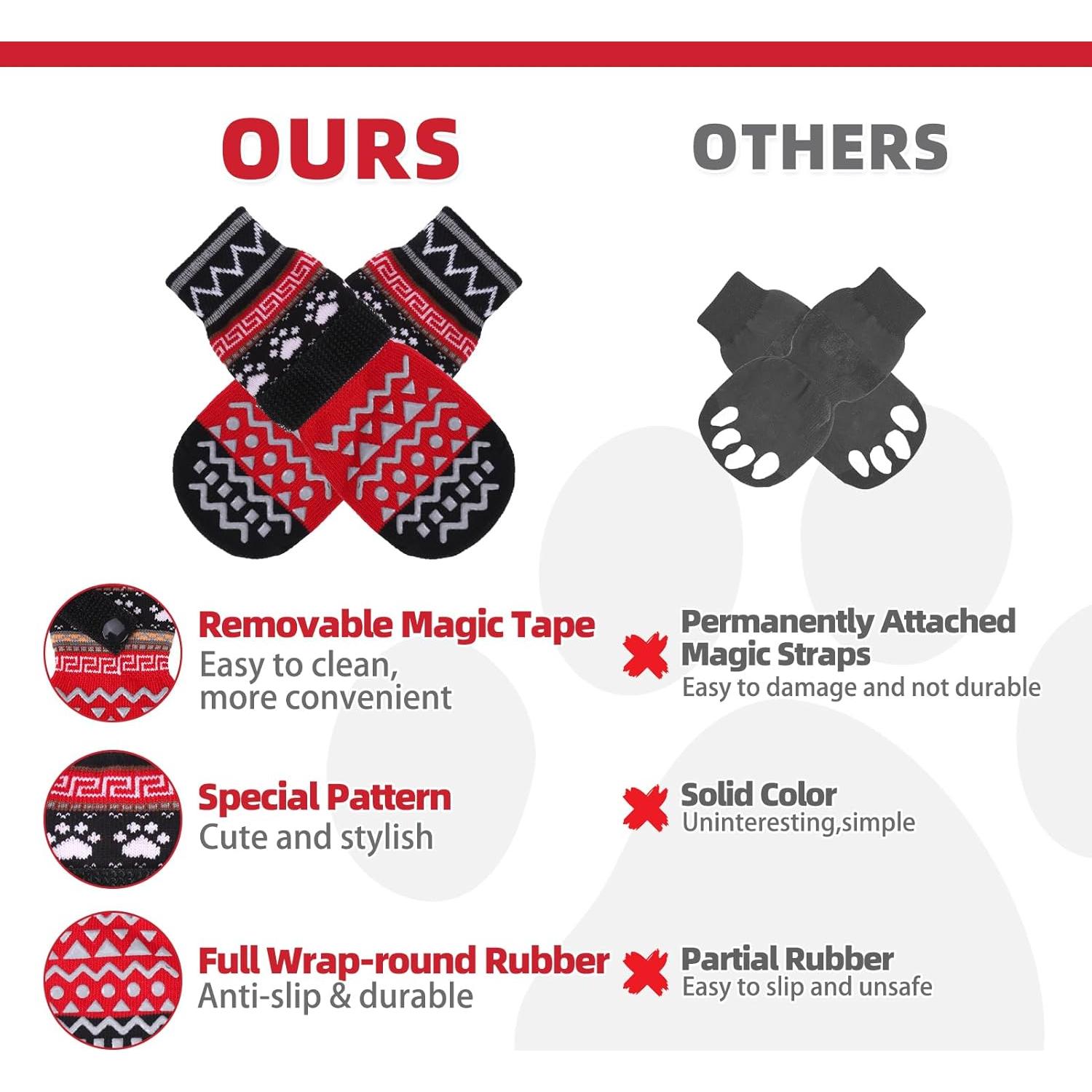 Calcetines Antideslizantes para Perros KOOLTAIL Medianos Rojos