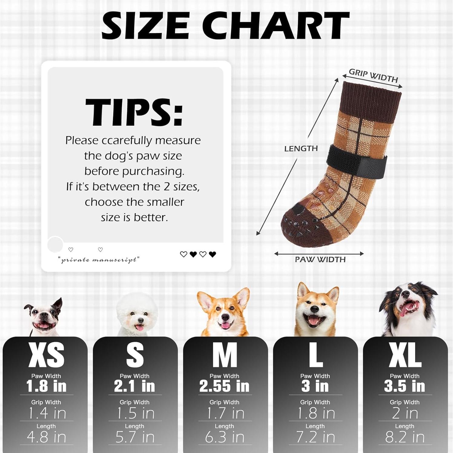 Calcetines Antideslizantes para Perros EXPAWLORER Tamaño M Caqui