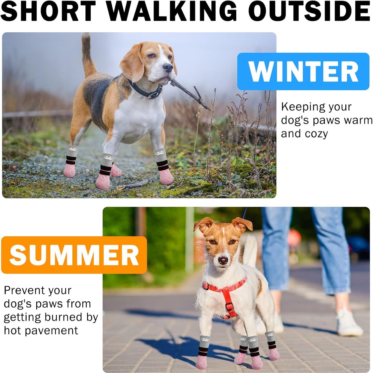 Calcetines Antideslizantes para Perros SCENEREAL Talla L Rosa