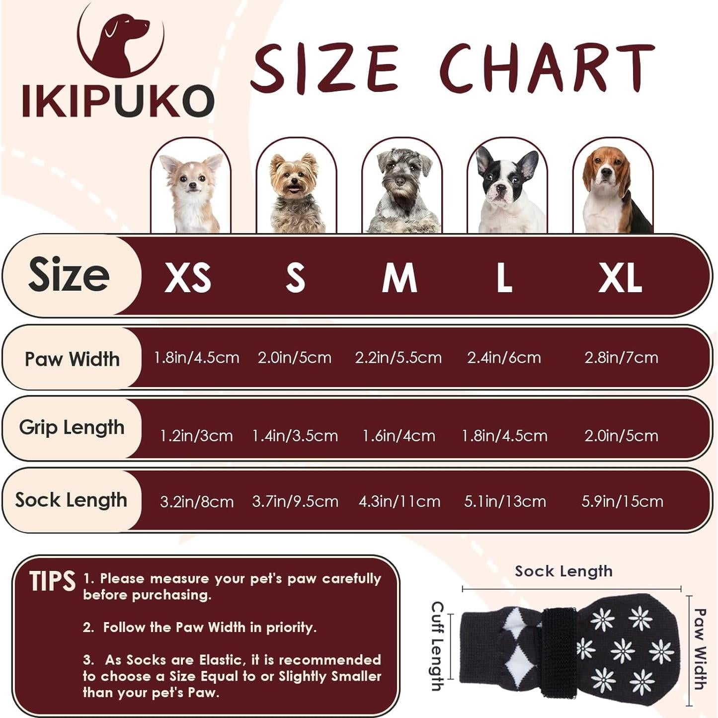 Calcetines Antideslizantes para Perros Grandes IKIPUKO XL Caqui