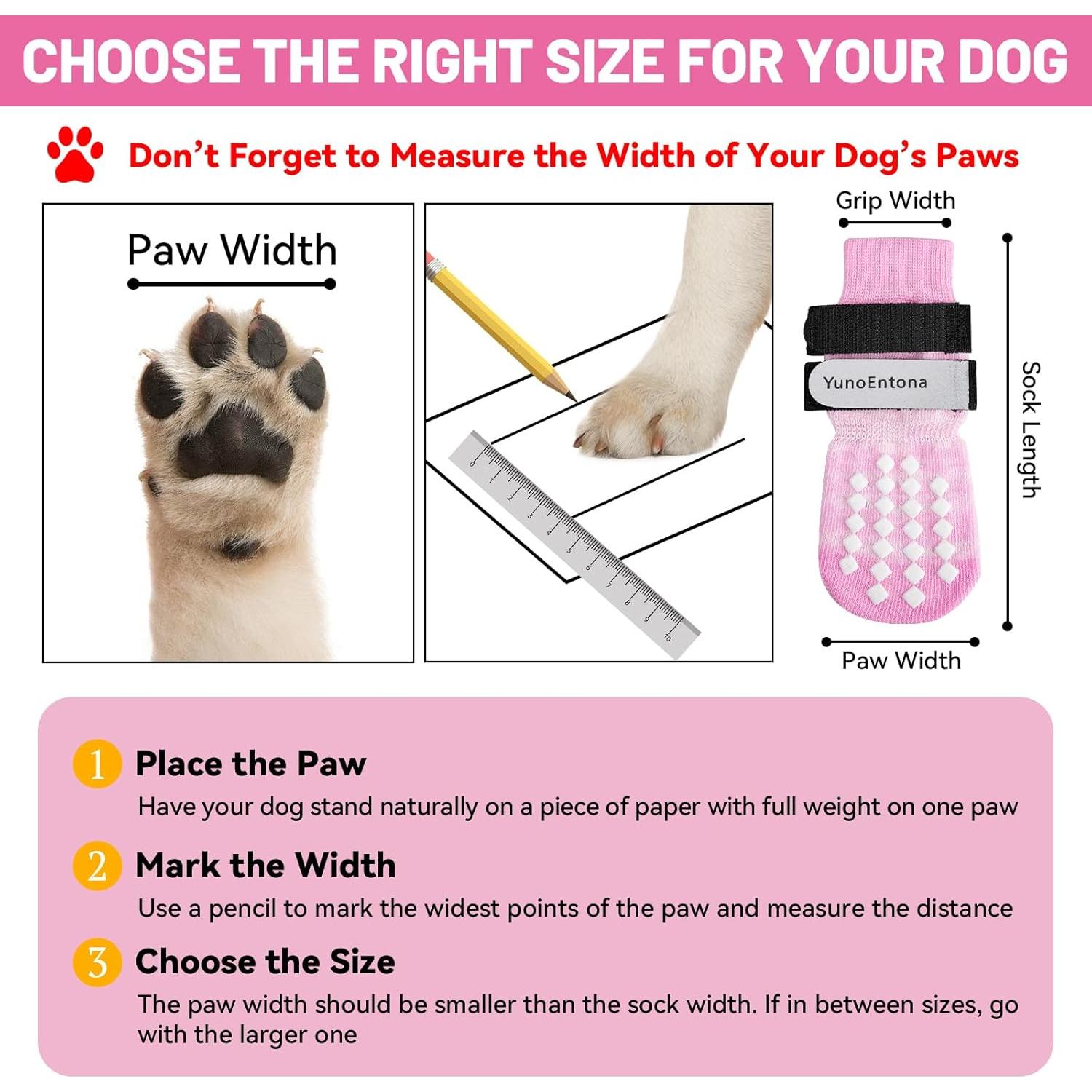 Calcetines Antideslizantes para Perros YunoEntona Rosa L