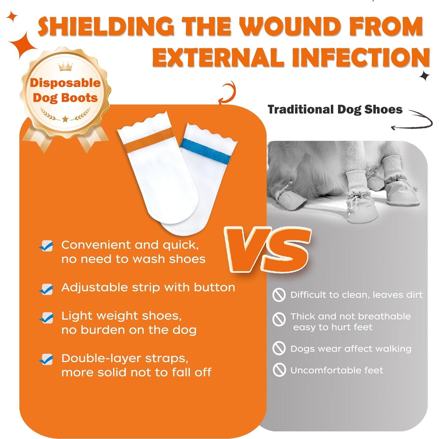 20 Botas Desechables para Perros RosyLife - Mediano, Impermeables