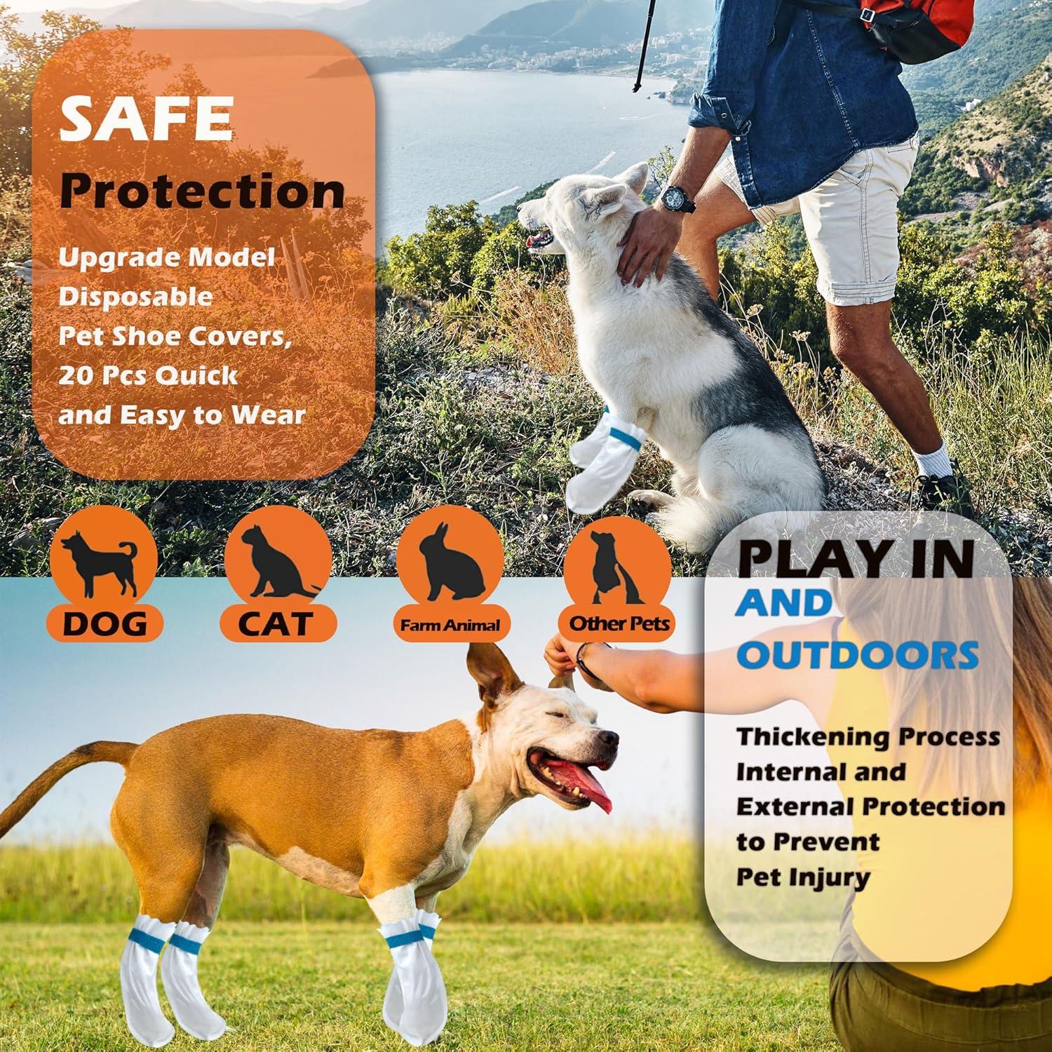 20 Botas Desechables para Perros RosyLife - Mediano, Impermeables