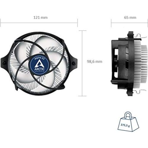 Enfriador de CPU ARCTIC Alpine 23 para AMD AM5/AM4 - Negro