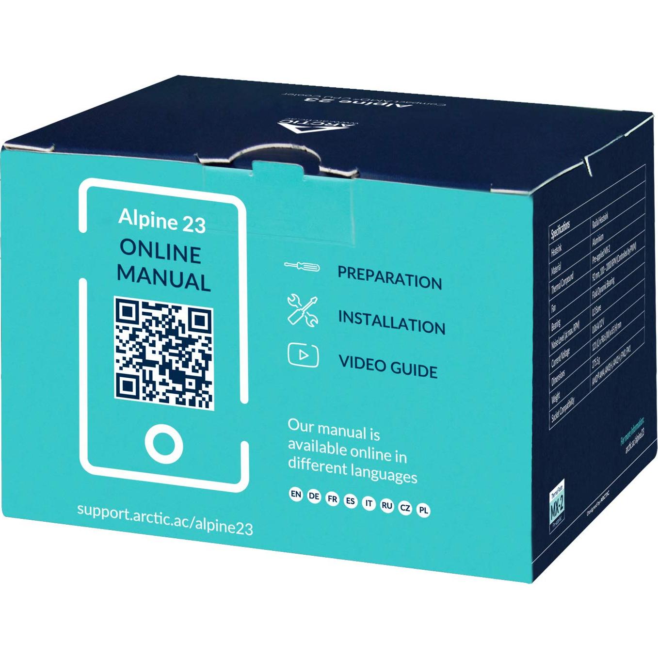 Enfriador de CPU ARCTIC Alpine 23 para AMD AM5/AM4 - Negro