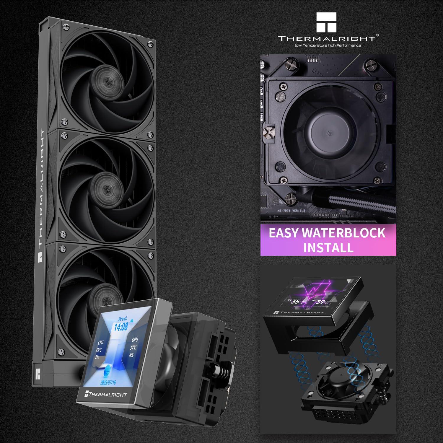 Enfriador Líquido Térmico THERMALRIGHT AIO 360mm Negro con LCD