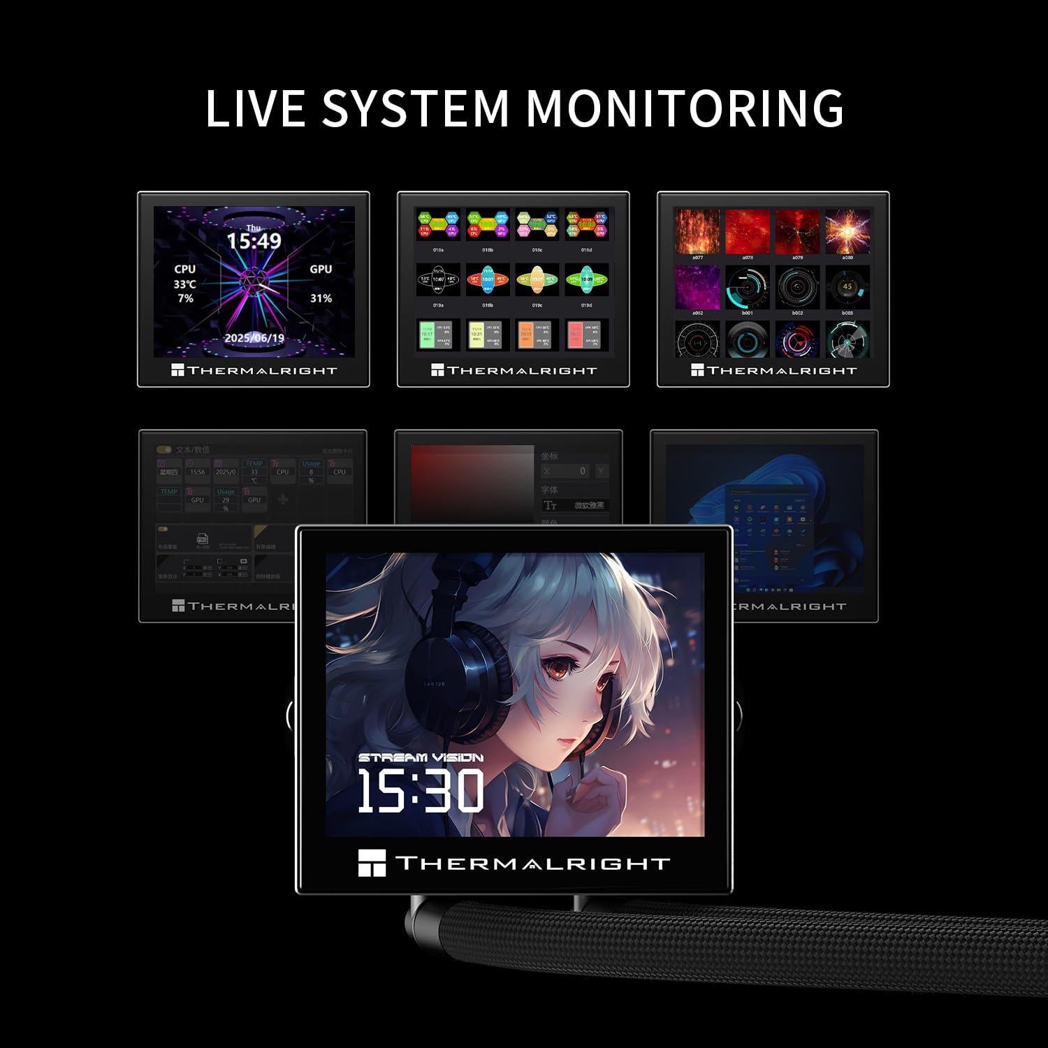 Enfriador Líquido Térmico THERMALRIGHT AIO 360mm Negro con LCD