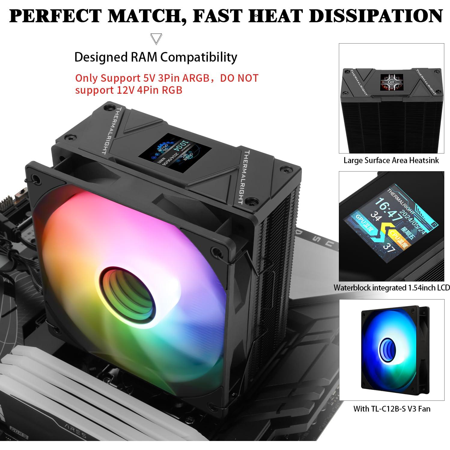 Enfriador de CPU Thermalright Assassin Spirit 120 ARGB 154mm