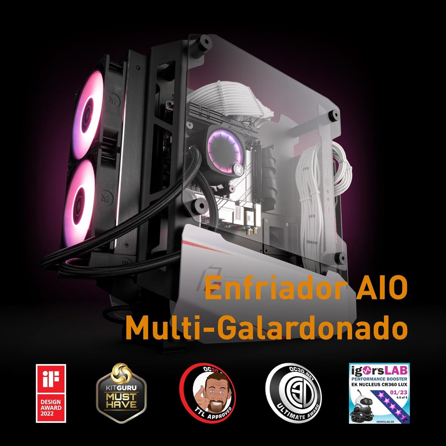 Enfriador AIO EKWB CR360 Lux RGB Digital Blanco 360mm