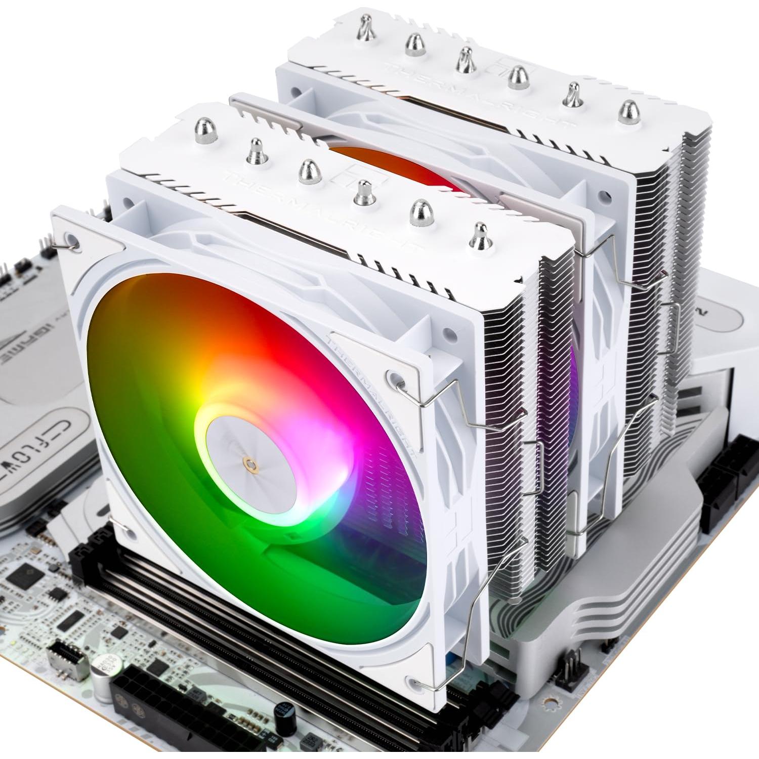 Enfriador de CPU Thermalright Peerless Assassin 120 SE ARGB Blanco V3, 155mm, Doble Torre, 6 Tubos de Calor