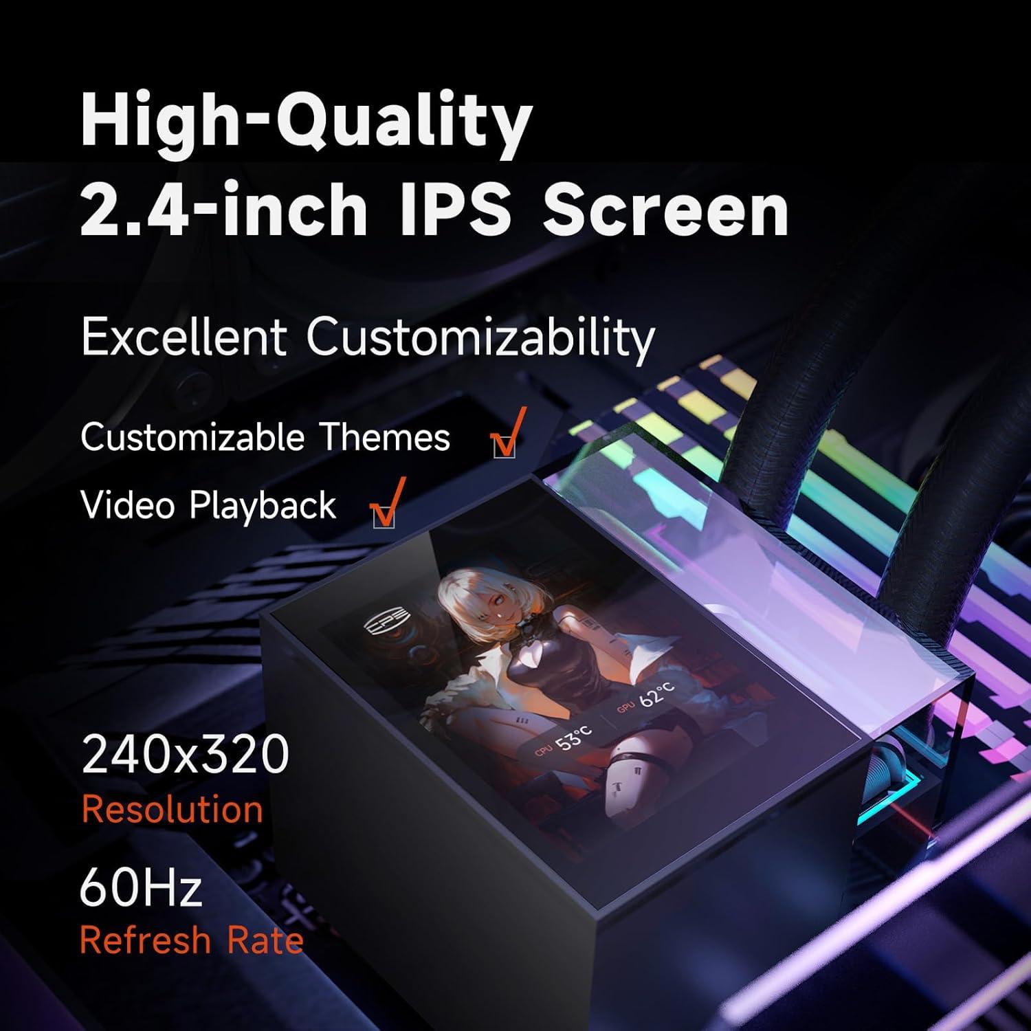 Enfriador Líquido de CPU PCCOOLER DS360 360mm con Pantalla LCD