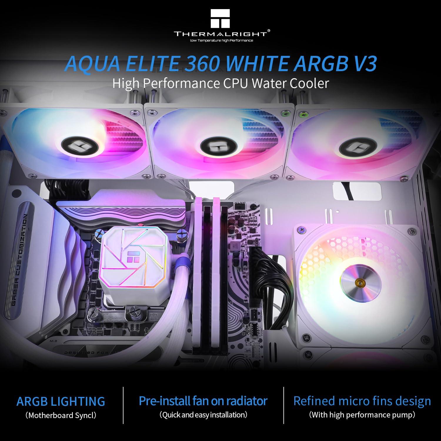 Enfriador de CPU por Agua Thermalright Aqua Elite 360 Blanco V3