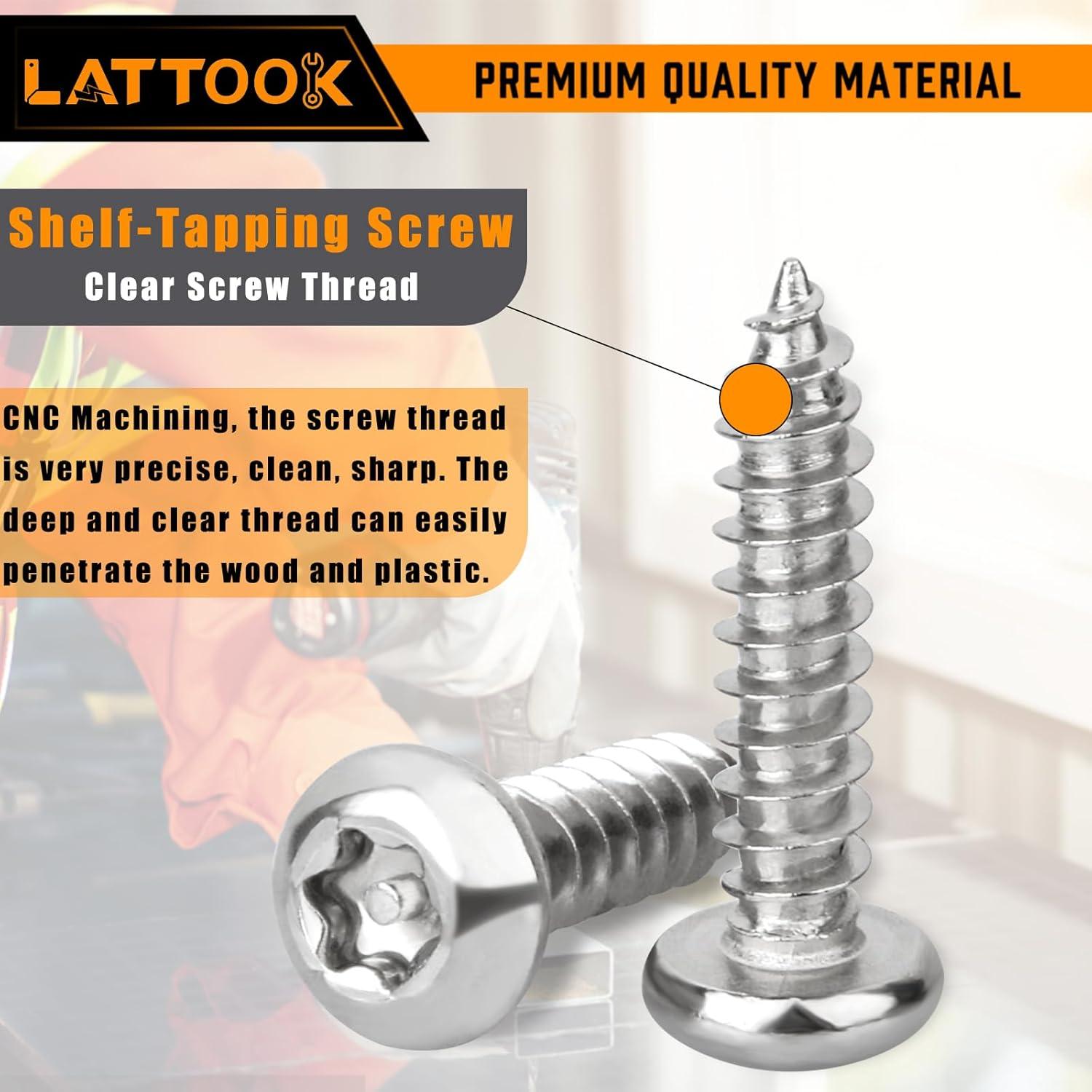 Kit 180 Tornillos de Seguridad Torx #8 Acero Inoxidable 304