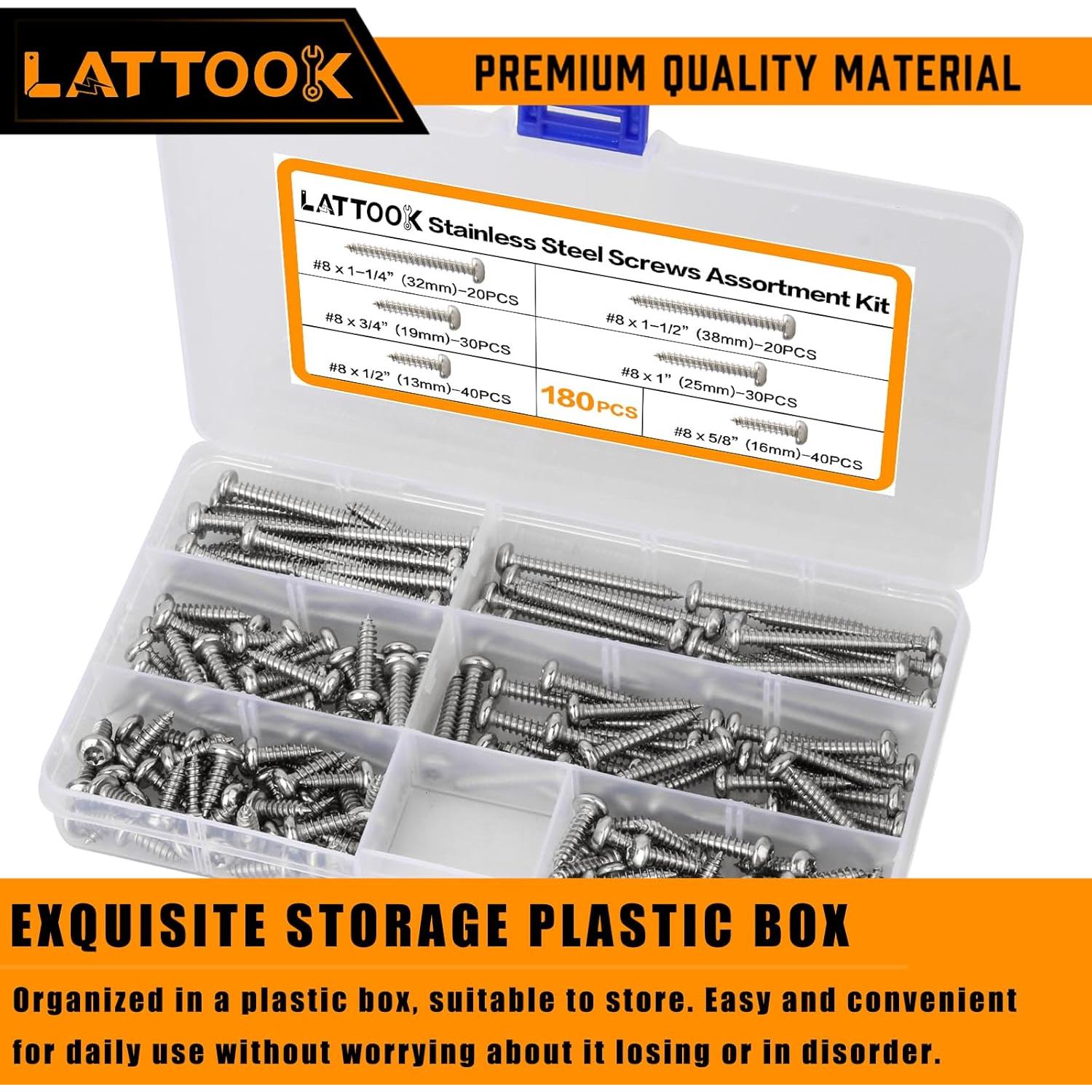 Kit 180 Tornillos de Seguridad Torx #8 Acero Inoxidable 304