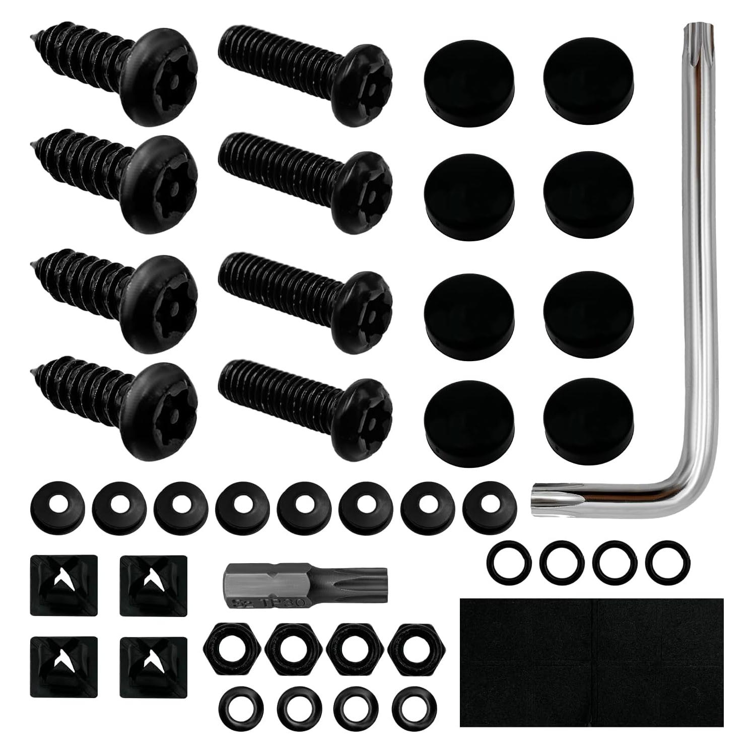 Tornillos Antirrobo para Placas de Matrícula Sylvil Negro M6