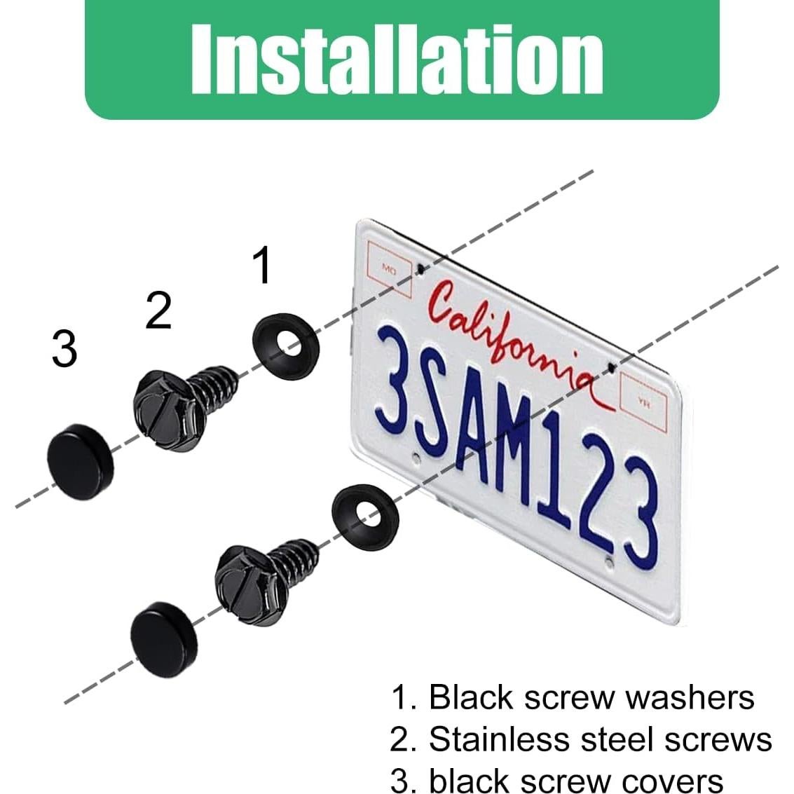 Kit de Tornillos para Placas de Matrícula UHANBUT 18 Piezas Acero Inoxidable