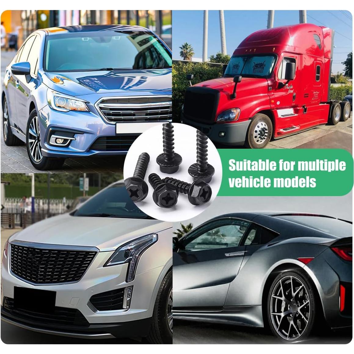 Kit de Tornillos para Placas de Matrícula UHANBUT 18 Piezas Acero Inoxidable