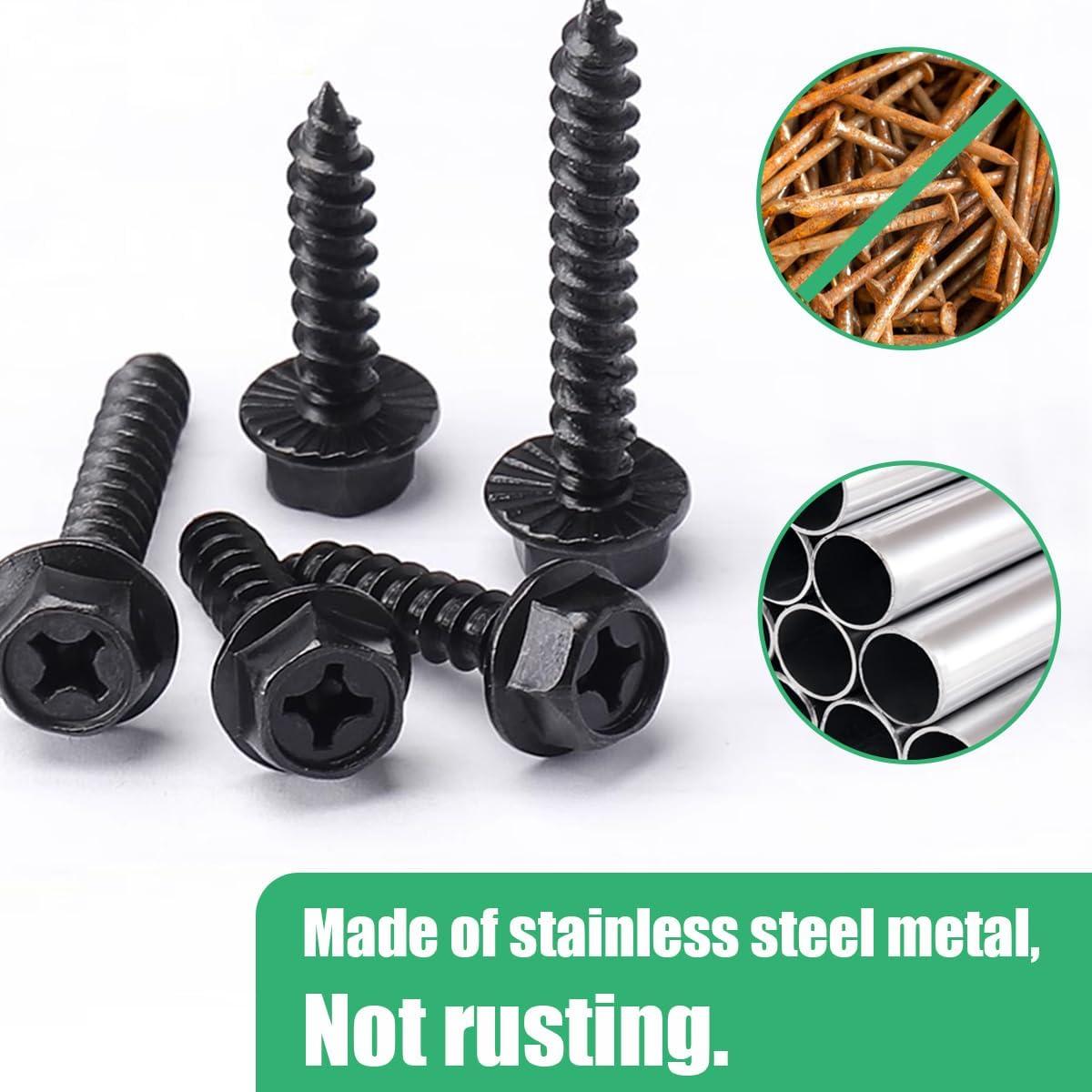 Kit de Tornillos para Placas de Matrícula UHANBUT 18 Piezas Acero Inoxidable