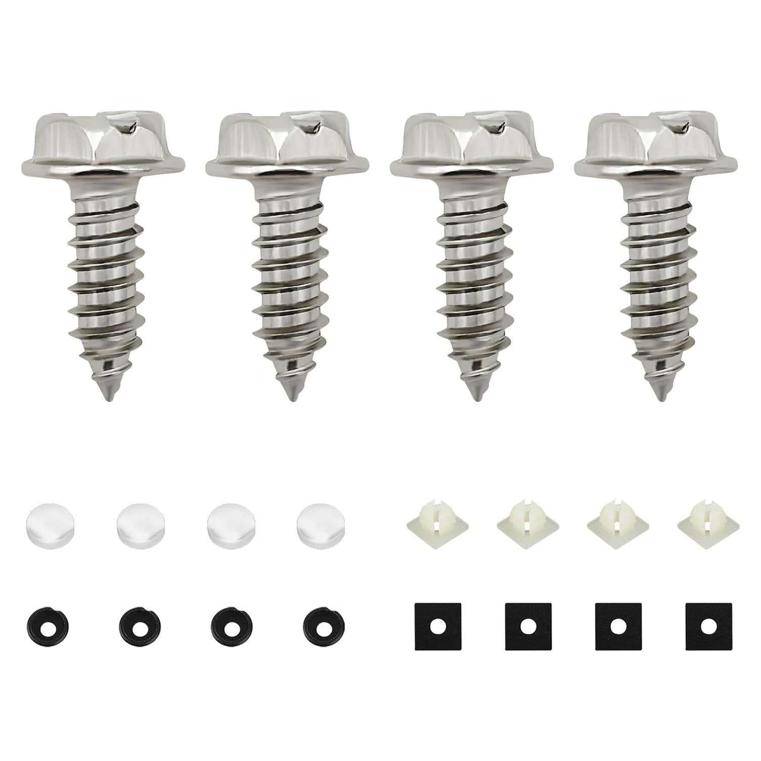 Kit de Tornillos Autoperforantes Ohleats para Placas de Matrícula 4 PCS